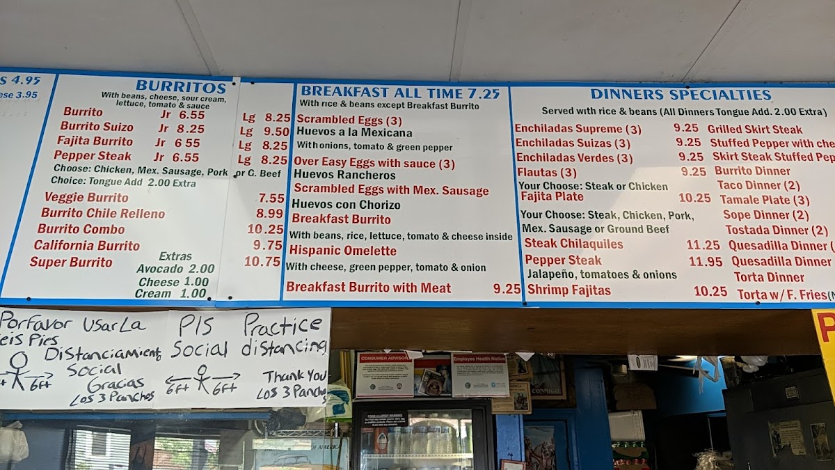 Los 3 Panchos Menu - Image 1